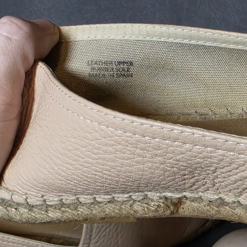 Maypol Espadrilles Lt Pink Pebbled Leather Slip On Shoes Wmn's 40 / US 9.5